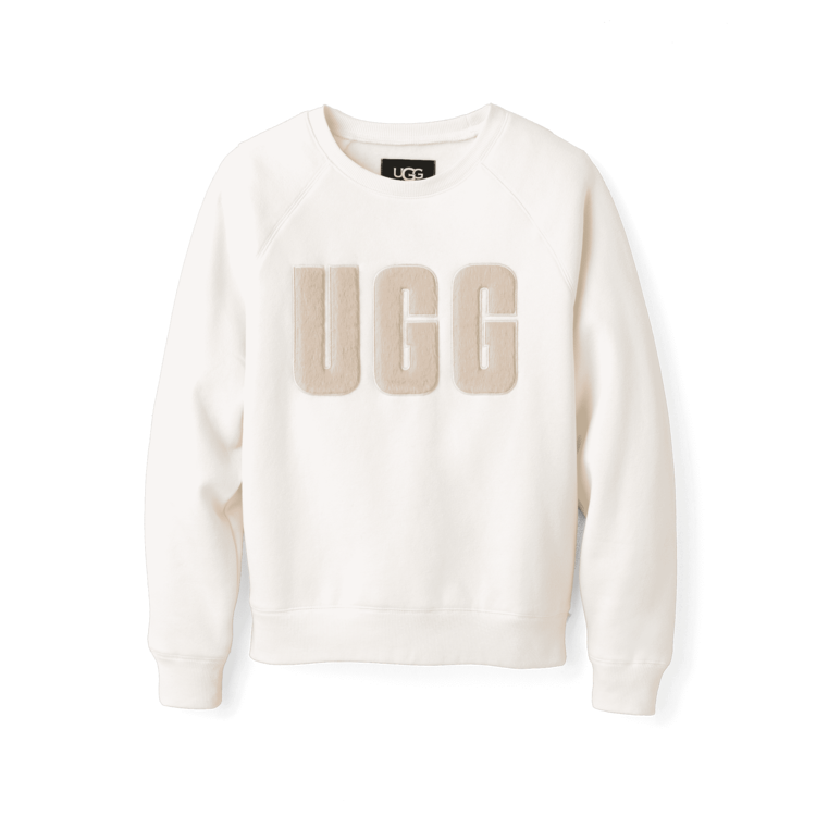 Ugg Madeline Fuzzy Logo Crewneck - Nimbus/Sand