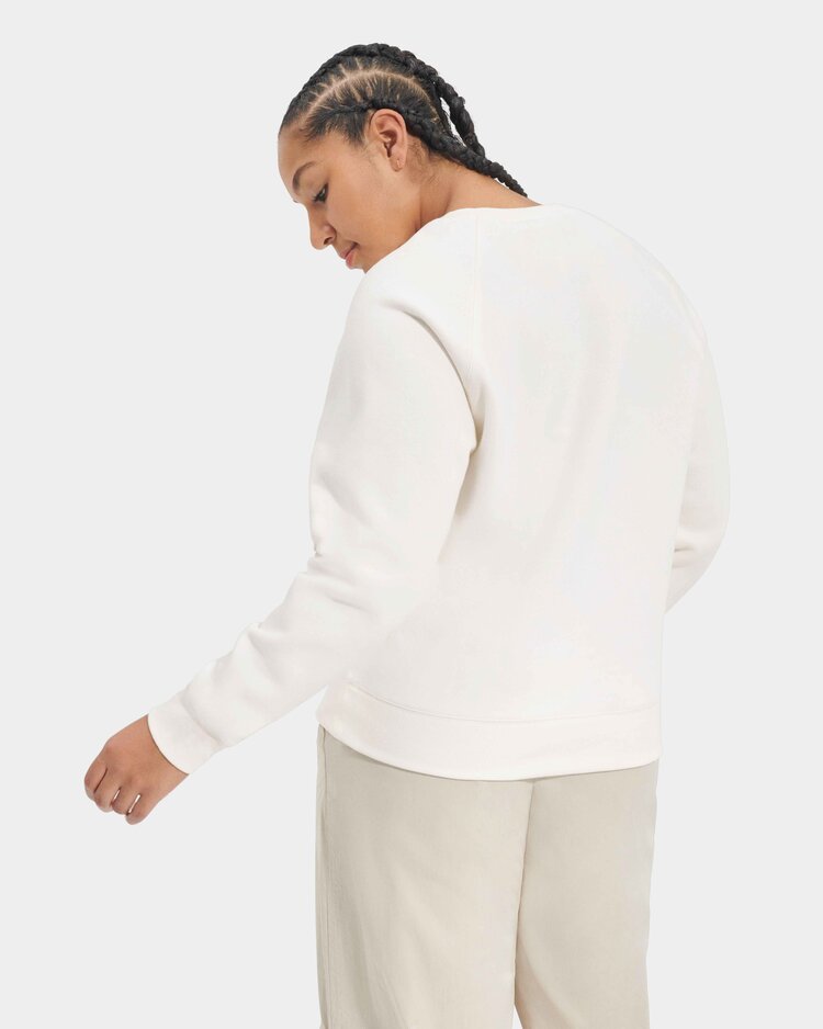 Ugg Madeline Fuzzy Logo Crewneck - Nimbus/Sand