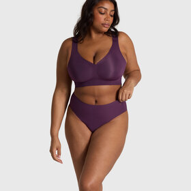 Evelyn & Bobbie High-Rise Thong Panty - Plum