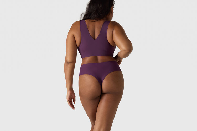 Evelyn & Bobbie High-Rise Thong Panty - Plum