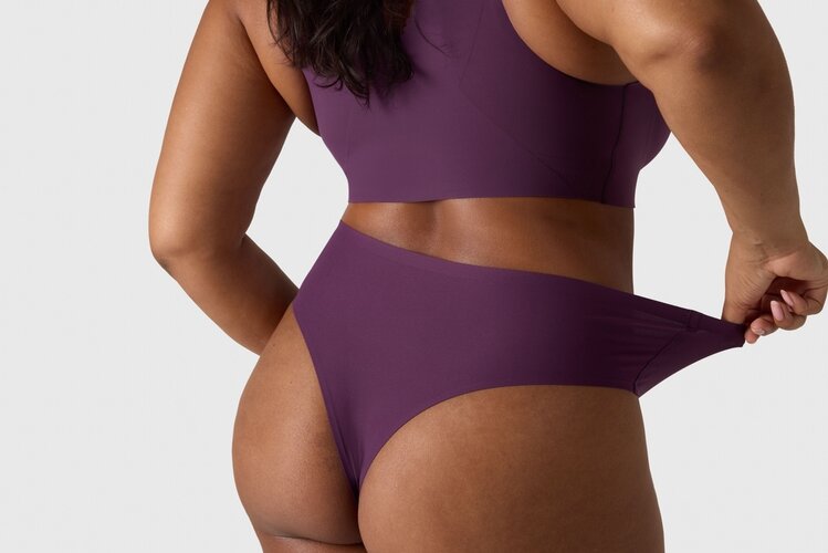 Evelyn & Bobbie High-Rise Thong Panty - Plum