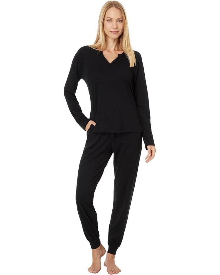 Cosabella Pima Long Sleeve Top & Jogger Set - Black