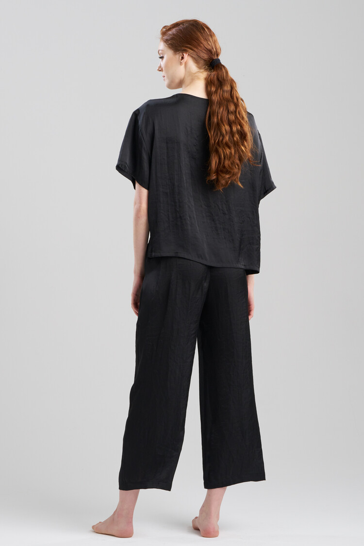 Edit Ashley Washed Satin Pajama Set - Black