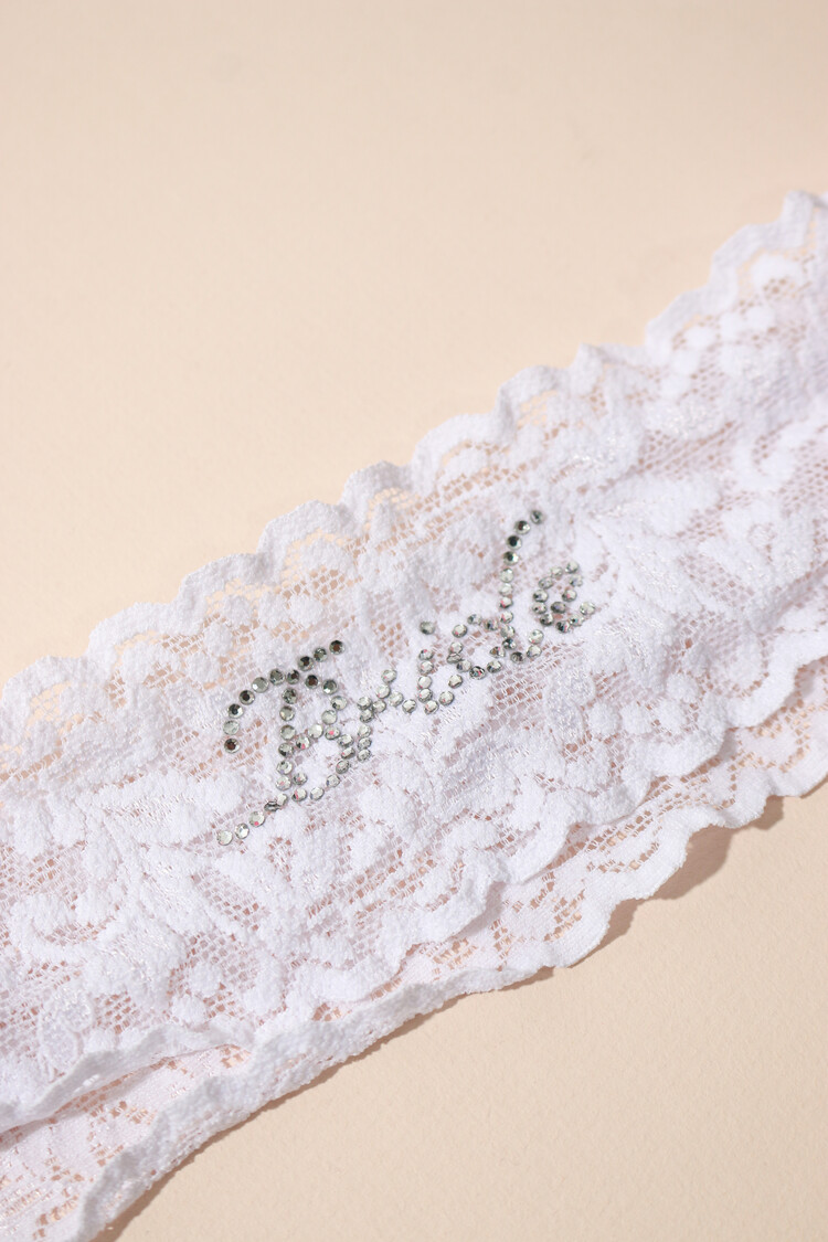 Hanky Panky Original Rise Bride Thong Panty - White Crystal