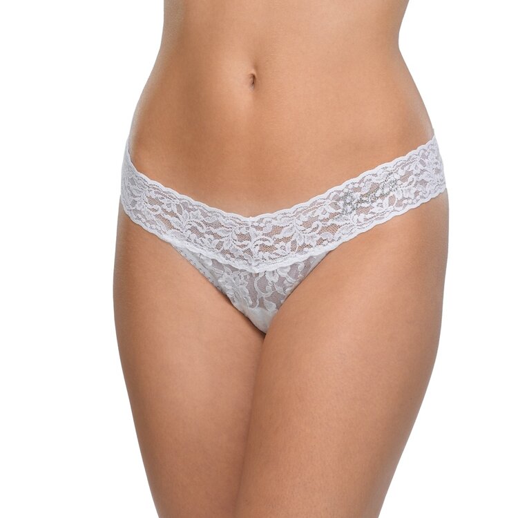 Hanky Panky Low Rise Bride Thong Panty - White Crystal