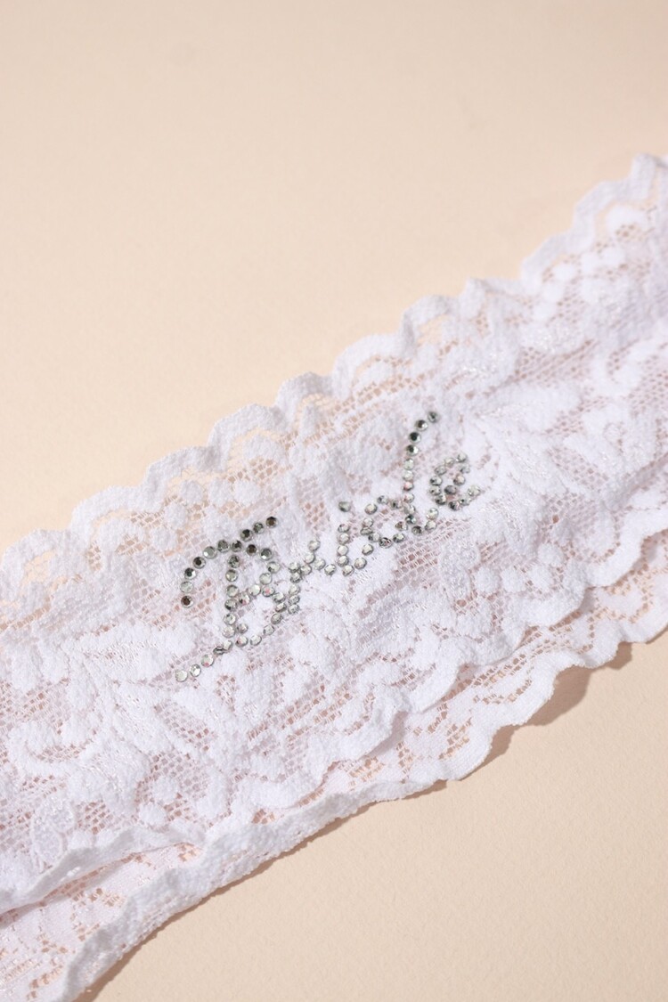 Hanky Panky Low Rise Bride Thong Panty - White Crystal