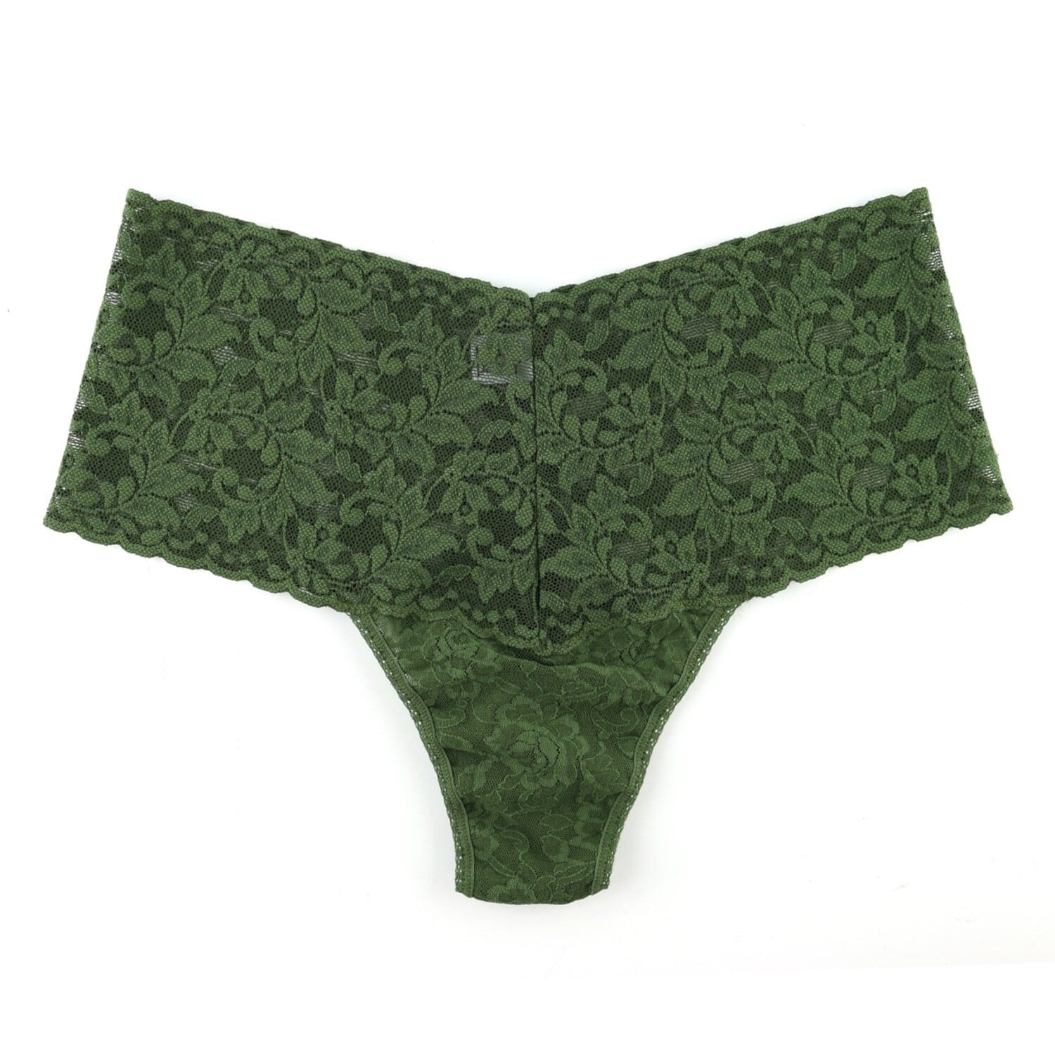 Retro Thong Panty 9K1926P Bitter Olive Green - Lace & Day