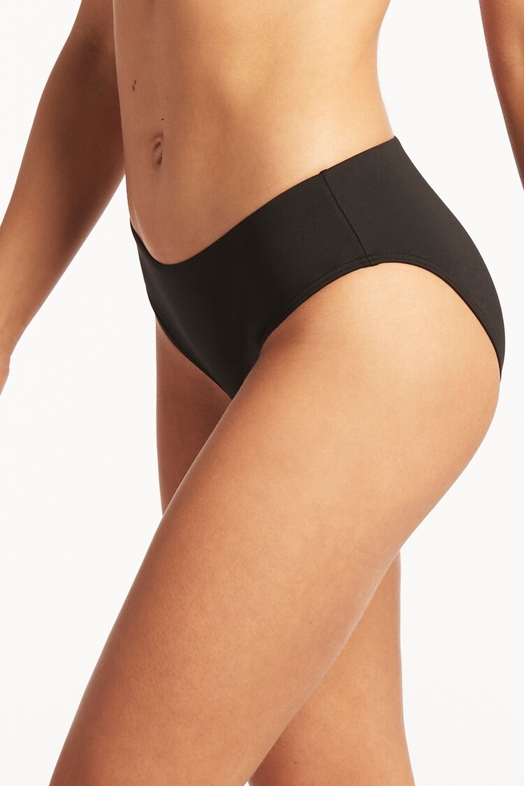 Sea Level Eco Essentials Mid-Rise Bikini Bottom - Black