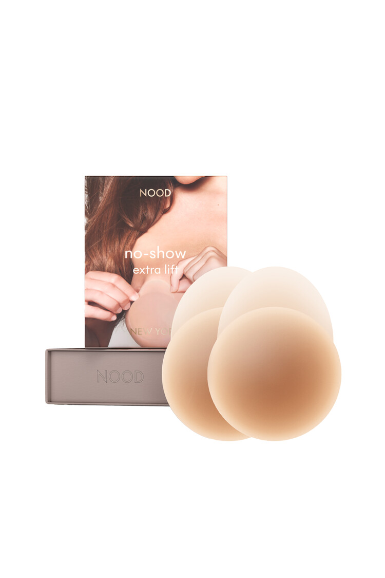 Nood Adhesive Extra Lift 4.75 in. Nipple Covers - Soft Tan (5)