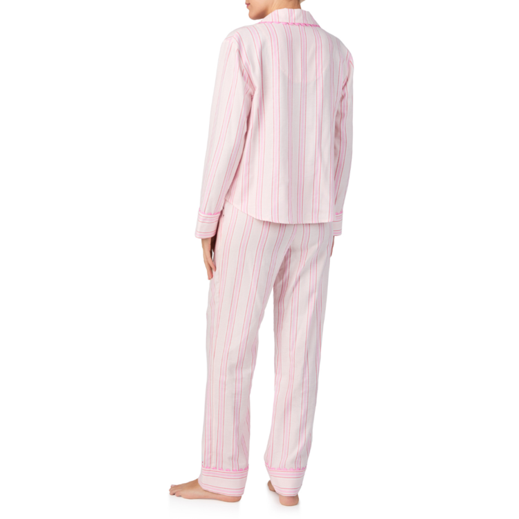 Kate Spade Flannel Classic PJ Set - Pink Stripe