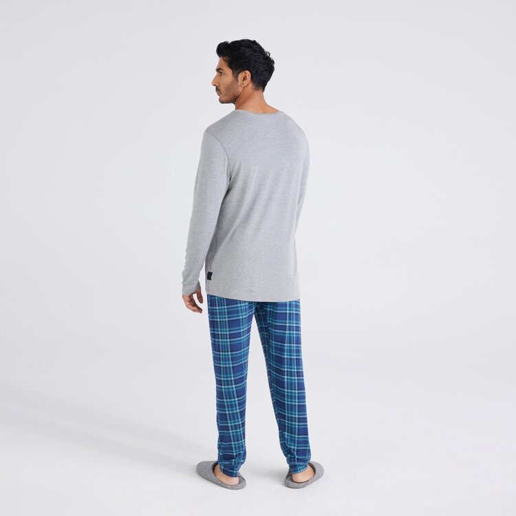 Saxx Snooze Long Sleeve Tee - Dark Grey Heather