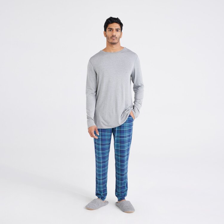 Saxx Snooze Long Sleeve Tee - Dark Grey Heather