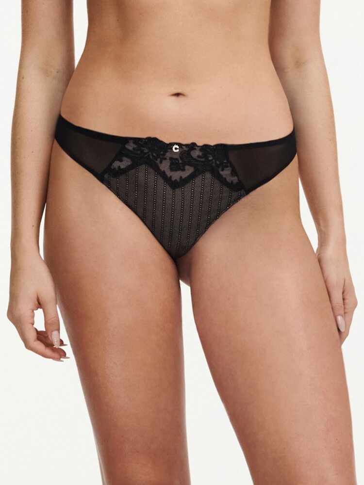 Chantelle Cabaret Sauvage Thong Panty - Black