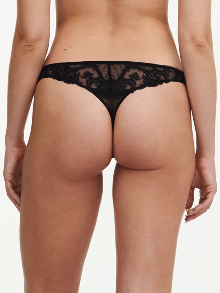 Chantelle Cabaret Sauvage Thong Panty - Black