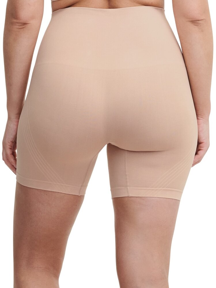 Chantelle Smooth Comfort High Waisted Mid-Thigh Light Shaping Short - Beige