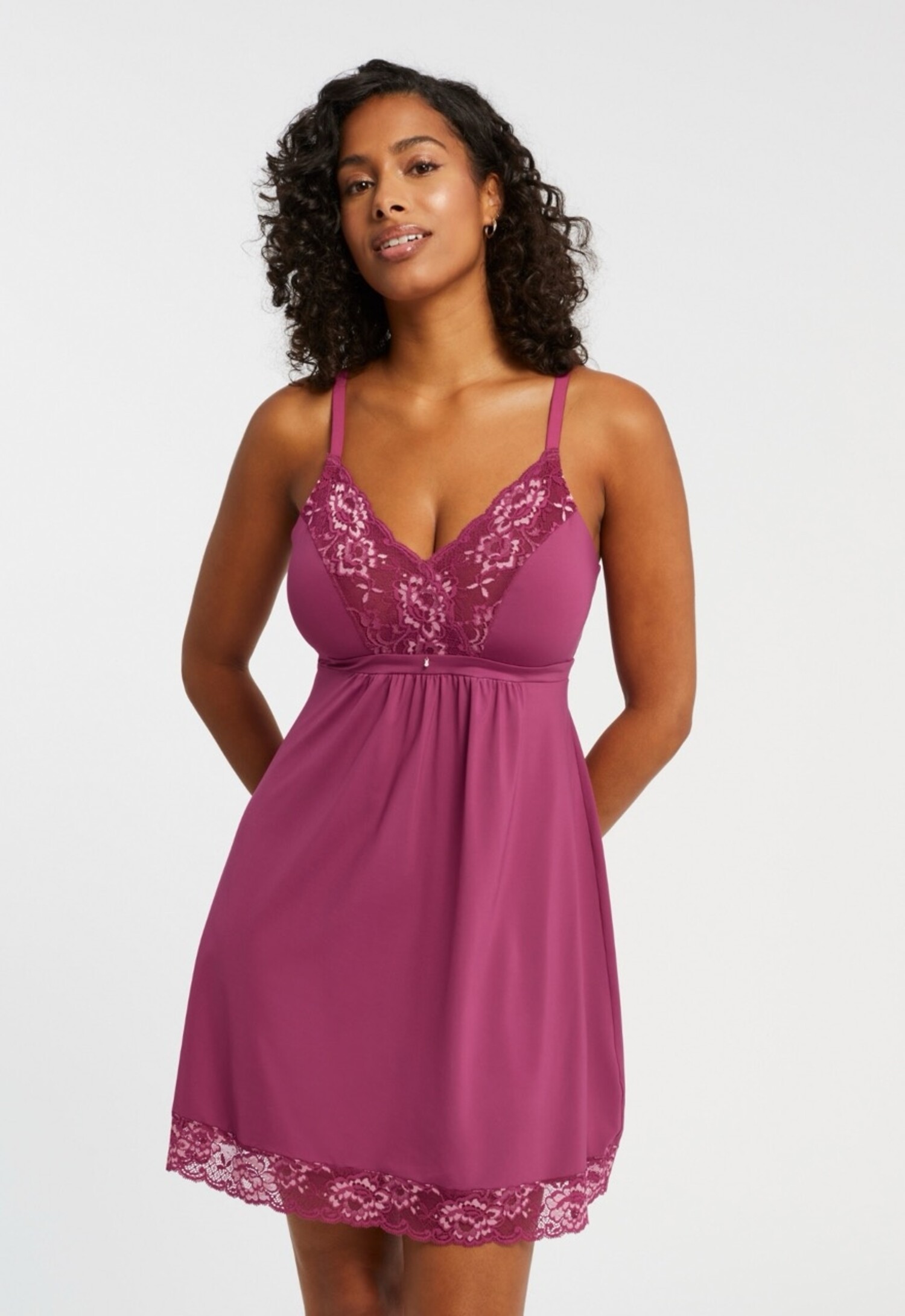 Support Chemise 9394F Cranberry - Lace & Day