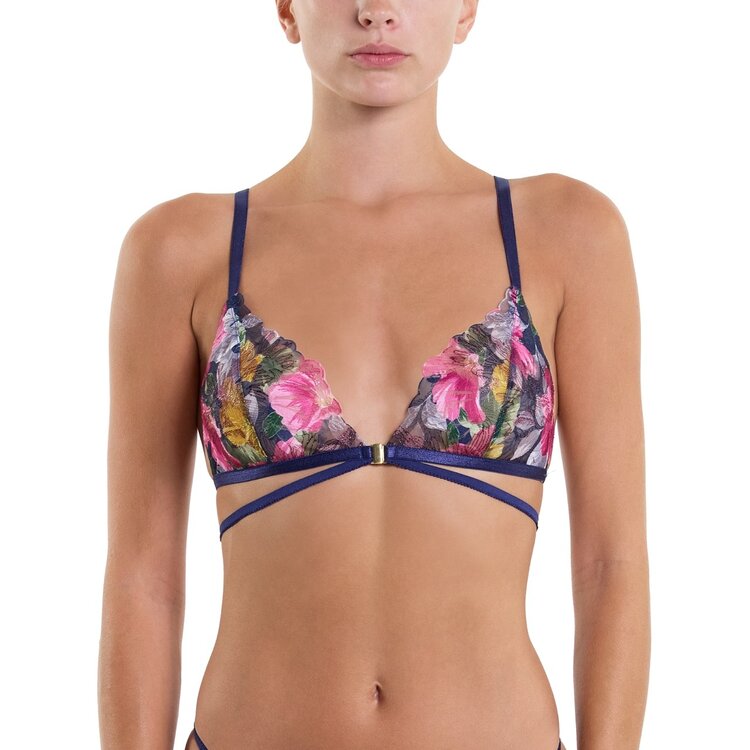 Hanky Panky Wildly Blooming Strappy Bralette - Dark Sky (DSKB)