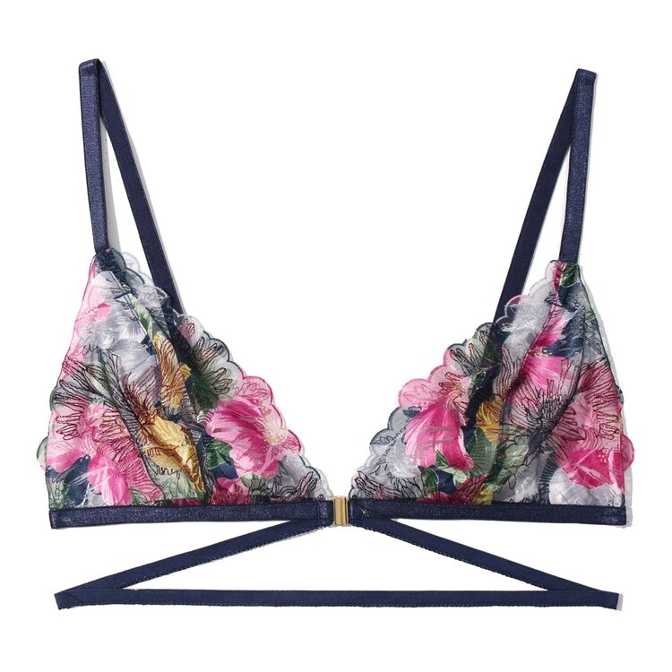 Hanky Panky Wildly Blooming Strappy Bralette - Dark Sky (DSKB)