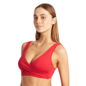 Sea Level Eco Essentials Cross Front Bikini Top - Red