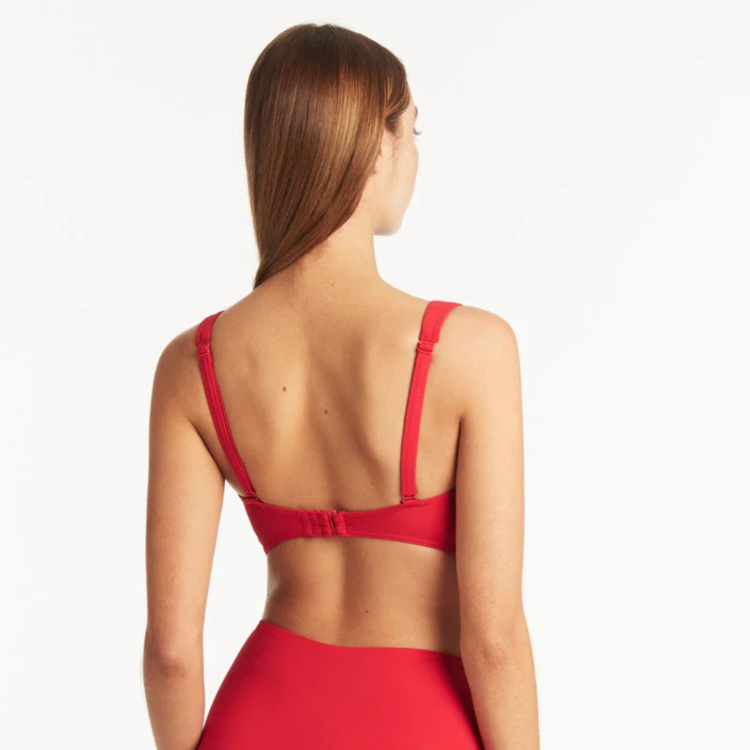 Sea Level Eco Essentials Cross Front Bikini Top - Red