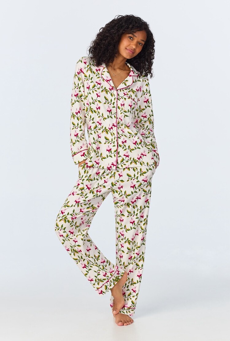 Bed Head Long Sleeve Classic PJ Set - Dancing Fuchsias 1165B