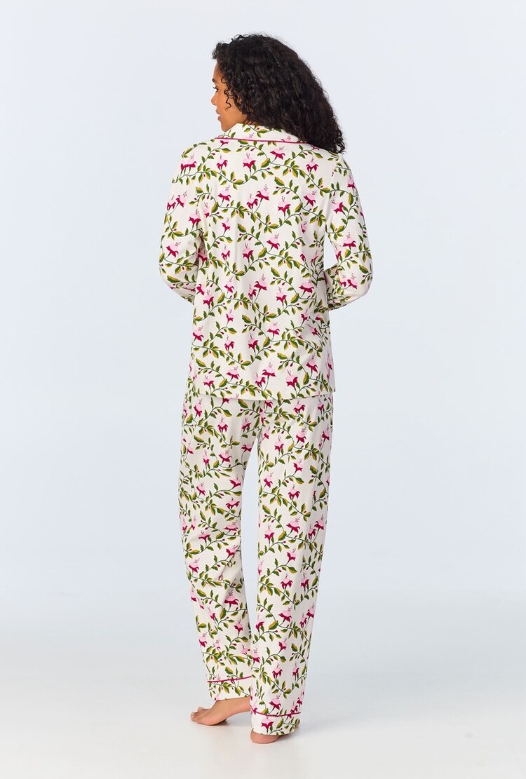 Bed Head Long Sleeve Classic PJ Set - Dancing Fuchsias 1165B