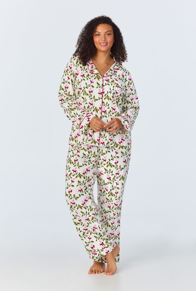 Bed Head Long Sleeve Classic PJ Set - Dancing Fuchsias 1165B