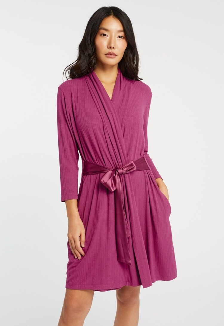 Fleur't Iconic Robe - Cranberry Pointelle