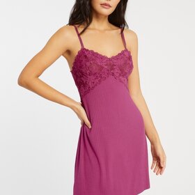 Fleur't Whisper Pointelle Chemise - Raspberry