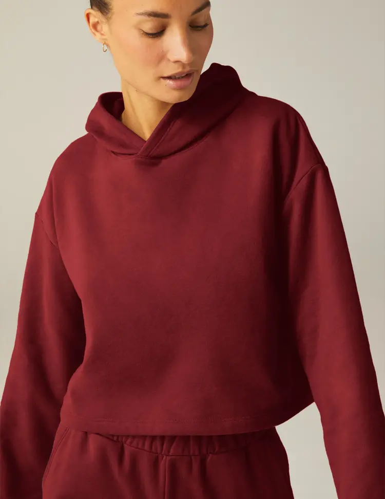 Beyond Yoga Happiness Cropped Hoodie - California Merlot