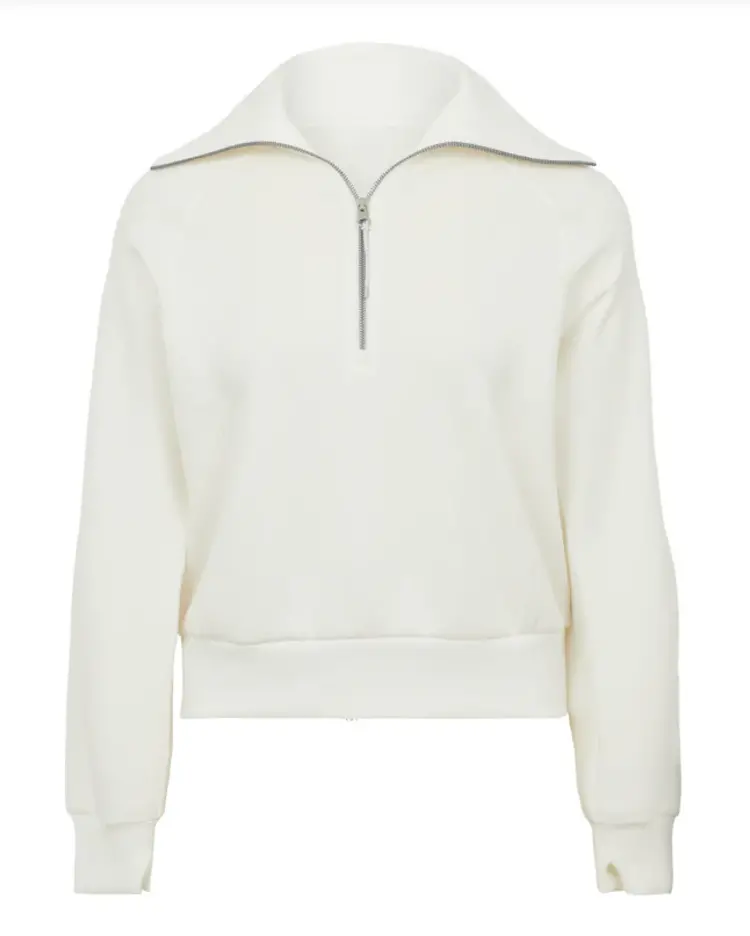 Spanx AirEssentials Half-Zip Sweatshirt - Powder