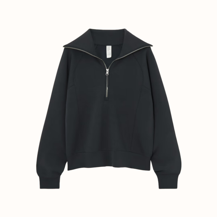 Spanx AirEssentials Half-Zip Sweatshirt - Black