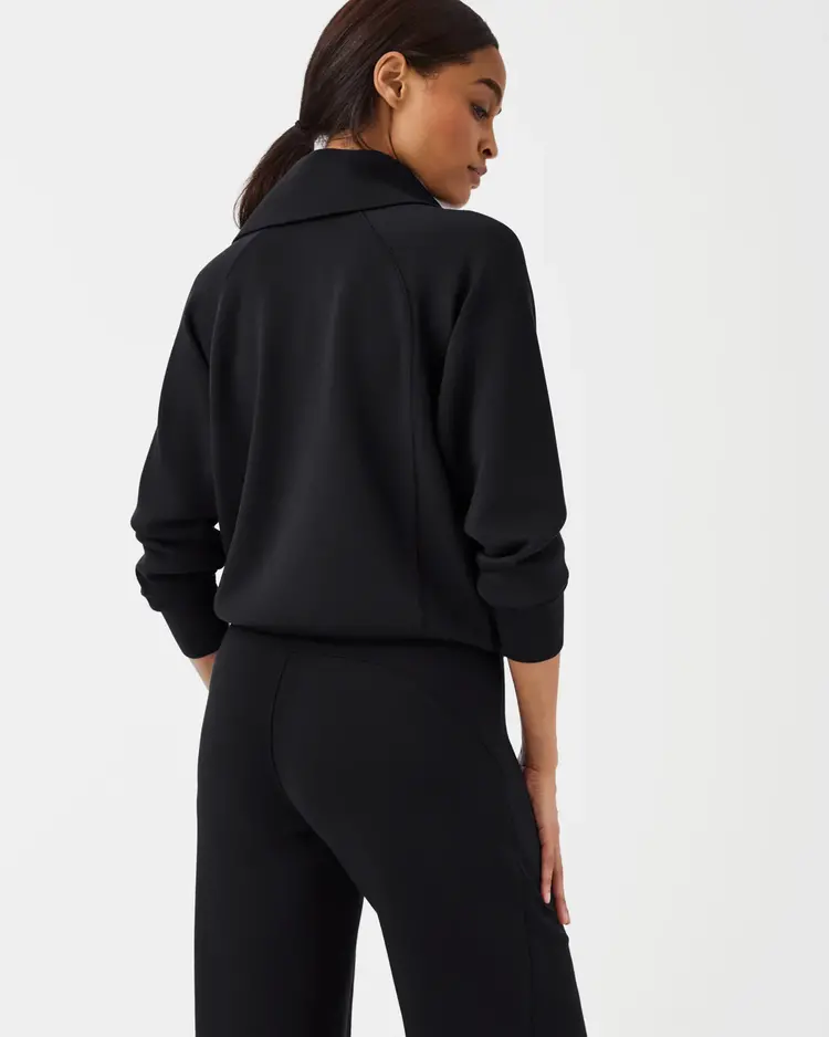 Spanx AirEssentials Half-Zip Sweatshirt - Black