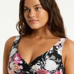 Sea Level Belle Cross Front Multi-Fit Bikini Top - Black