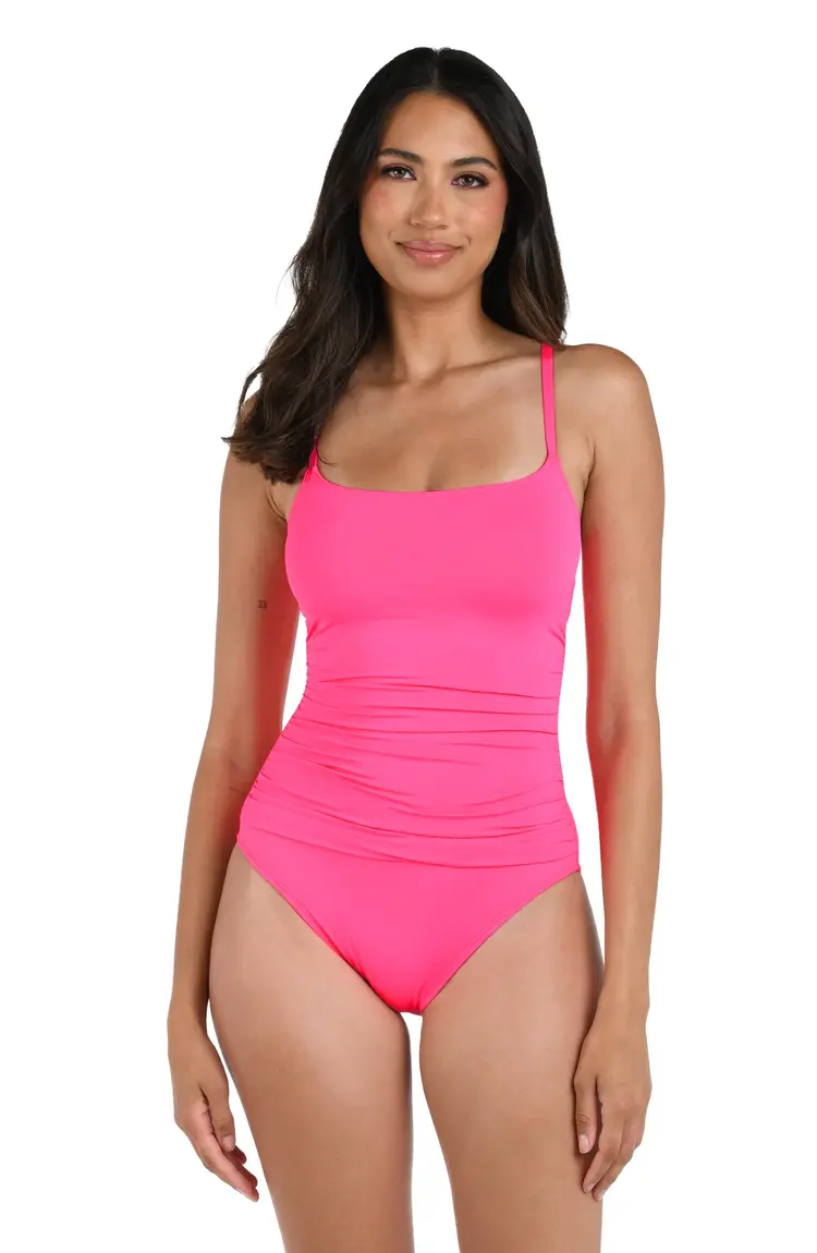 La Blanca Island Goddess One Piece - Bright Pink