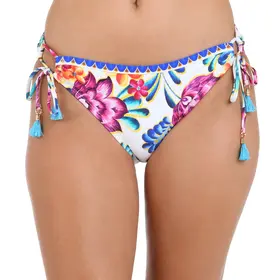 La Blanca Paradiso Hipster Bikini Bottom - White Floral