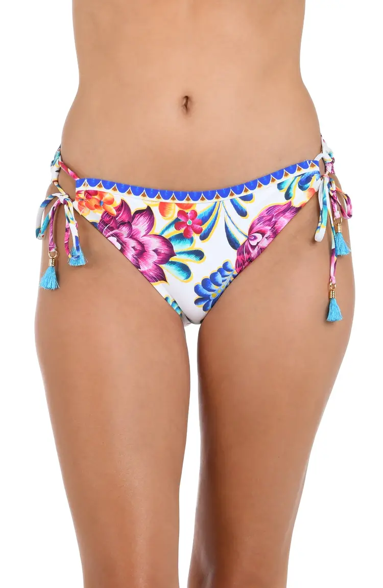 La Blanca Paradiso Hipster Bikini Bottom - White Floral