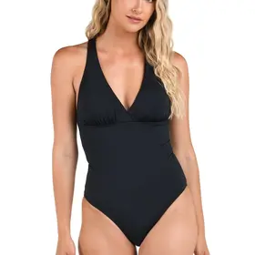 La Blanca Island Goddess Macrame One Piece - Black