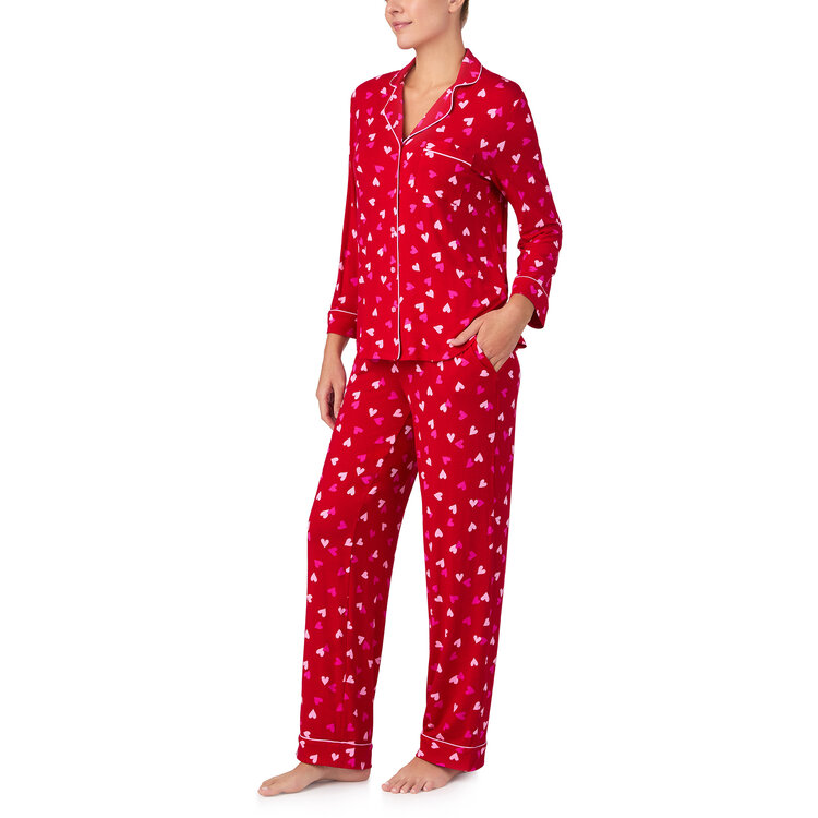 Kate Spade Modal Jersey 3/4 Slv Long Pant PJ Set - Hearts (625)