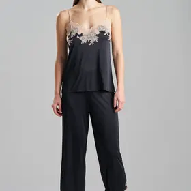Natori Enchant Cami/Pant Set - Black/Cafe