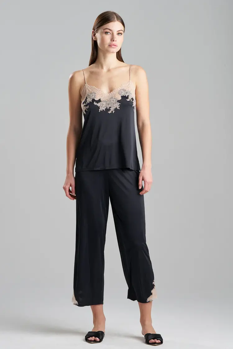 Natori Enchant Cami/Pant Set - Black/Cafe