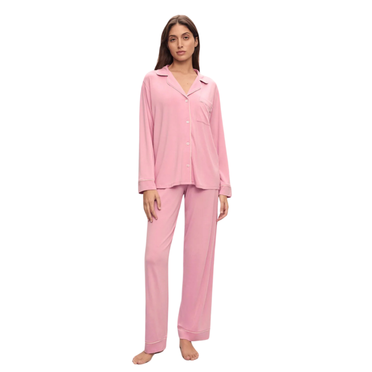 Eberjey Gisele  L/S Long Pant PJ Set - Rose Quartz/Pink