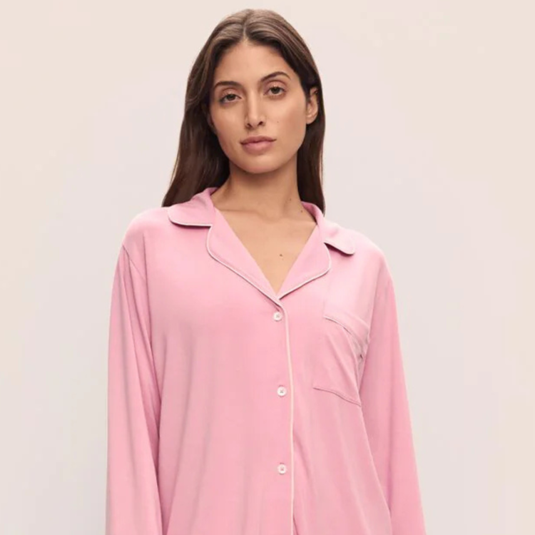 Eberjey Gisele  L/S Long Pant PJ Set - Rose Quartz/Pink