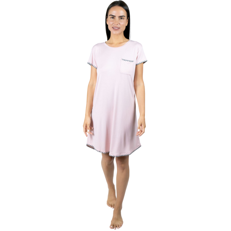Aspen Dream Cute Stitching Sleepshirt - Rosepowder