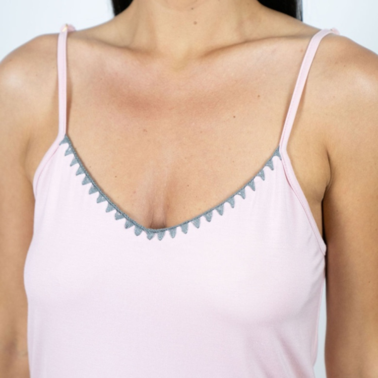 Aspen Dream Cute Stitching Cami Short PJ Set - Rosepowder