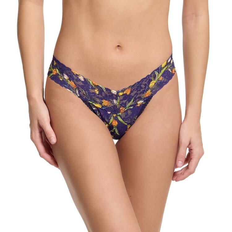 Hanky Panky Printed Low Rise Thong Panty - Central Park Navy
