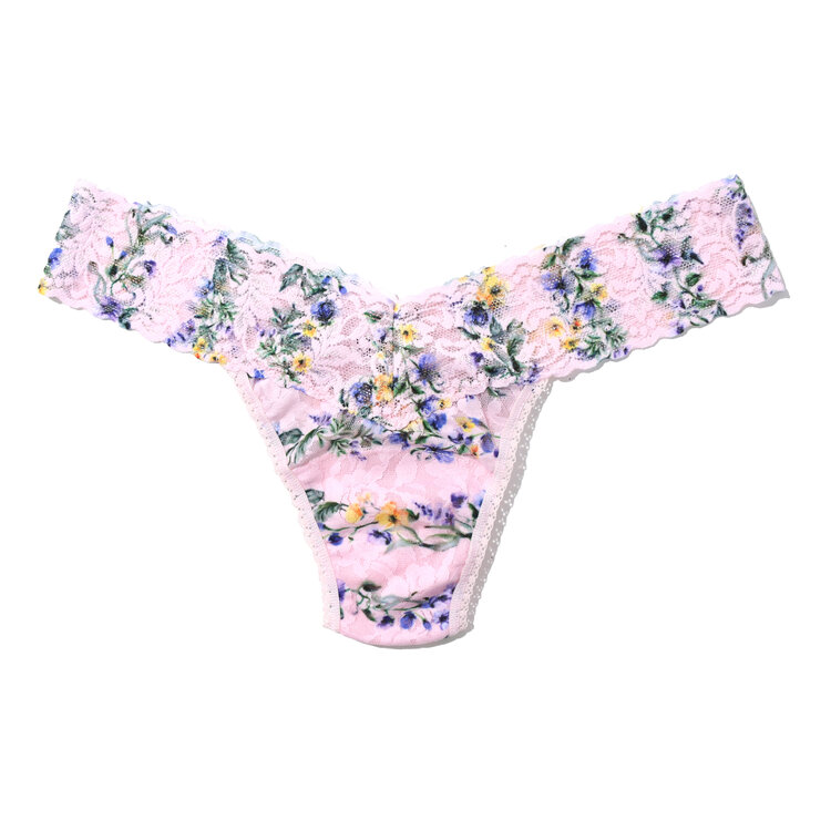 Hanky Panky Printed Low Rise Thong Panty - Heirloom Pink