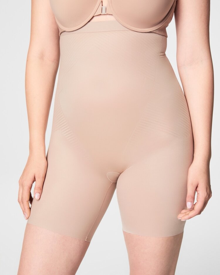 Spanx High Waist Mid-Thigh Short - Champagne Beige