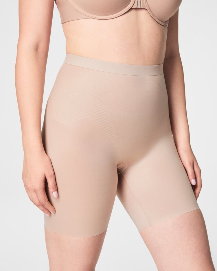 Spanx Thinstincts Mid-Thigh Shaping Short - Champagne Beige