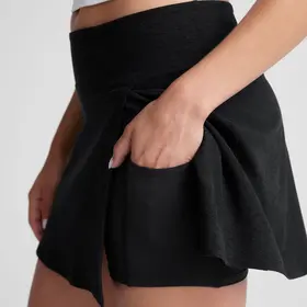 Beyond Yoga Spacedye Points Crossover Skirt - Darkest Night DRKNT